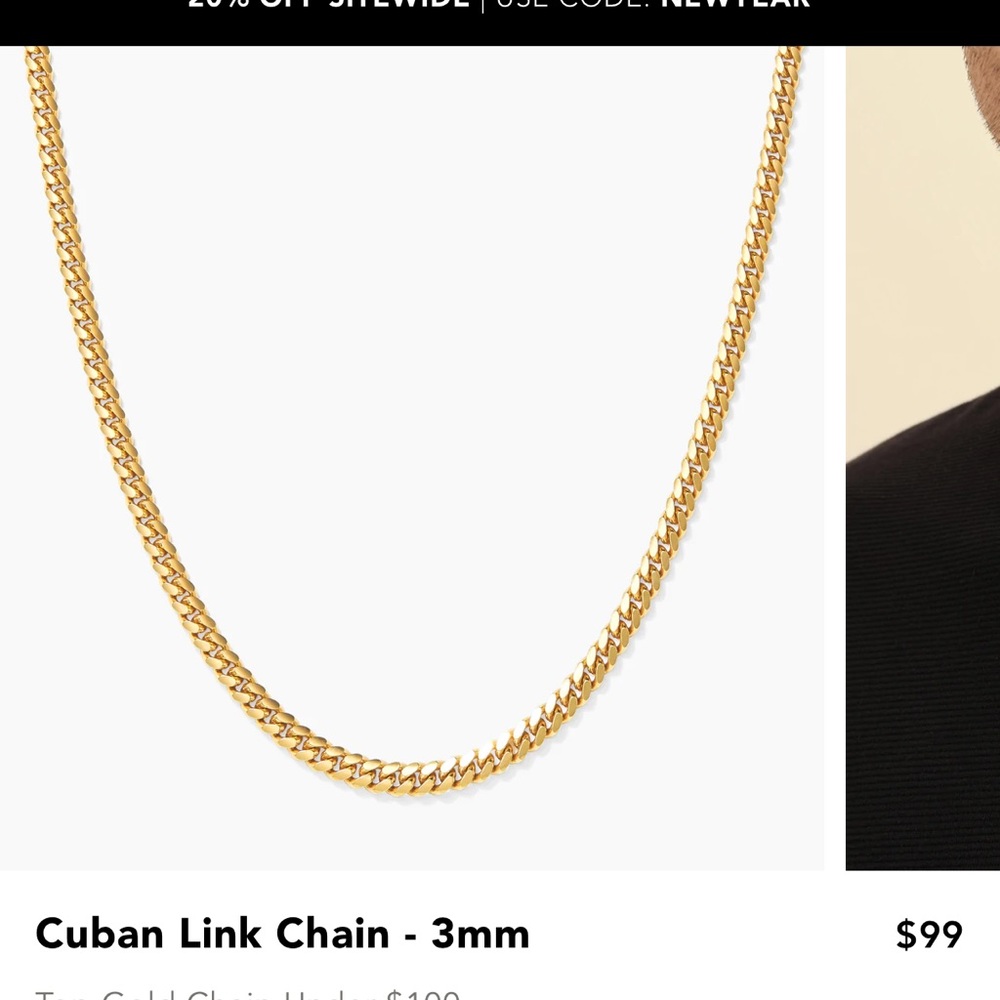 JAXXON Cuban link gold chain 3mm